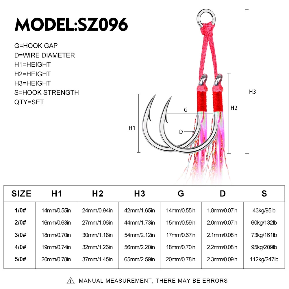 5Pairs Double Barbed Assist Ho - Jigger Double Sided 评论和价格