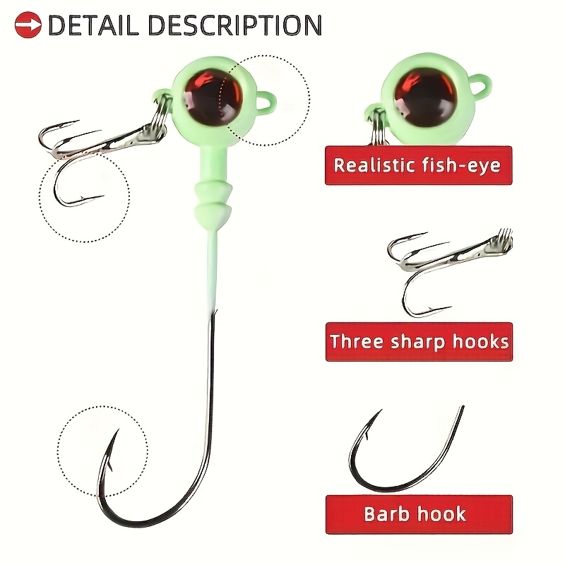 5pcs   Double-Hook Jig Heads,  - Jigger Double Sided 评论和价格