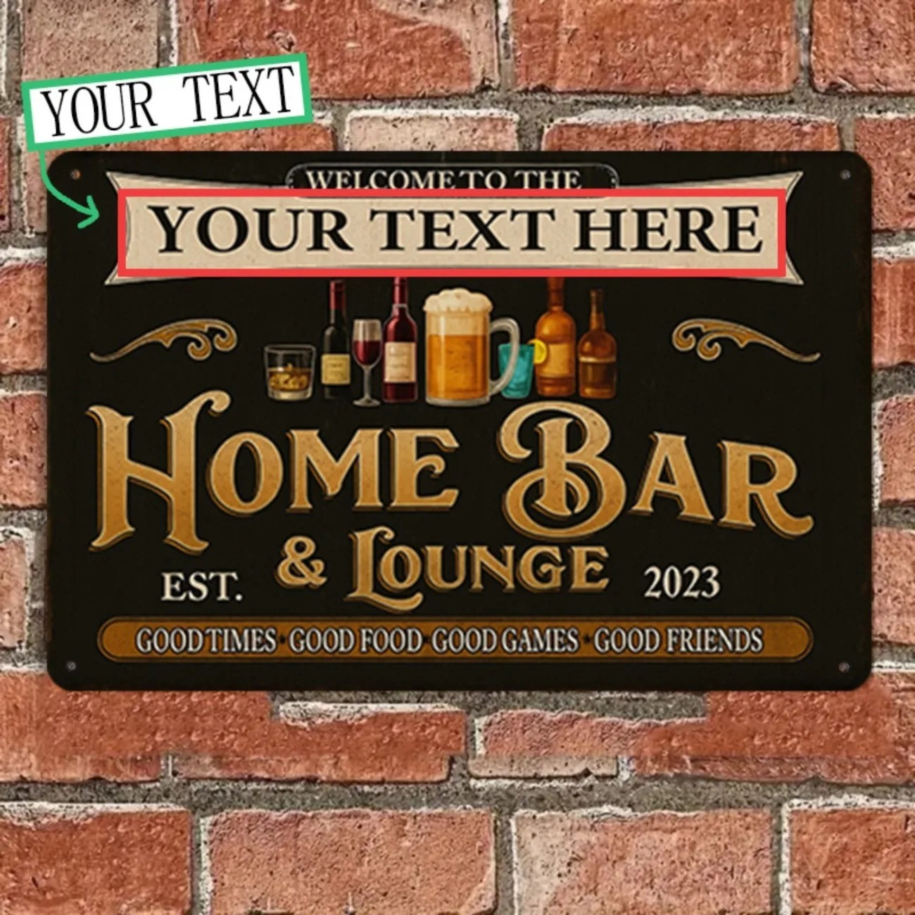 Custom Text Vintage Home Bar & - Home Bar Signs 评论和价格