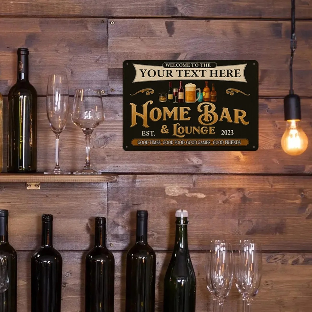 Custom Text Vintage Home Bar & - Home Bar Signs 评论和价格