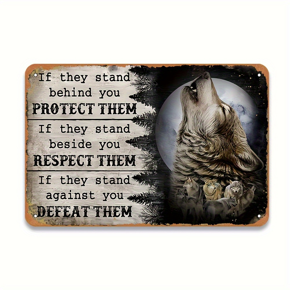 Wolf-Inspired Metal Tin Sign - - Home Bar Stand 评论和价格