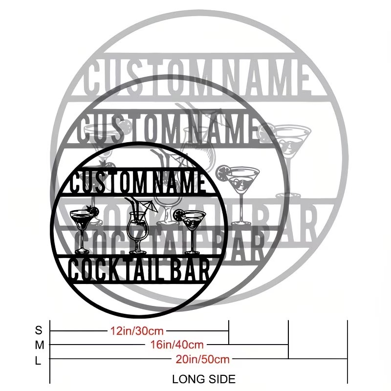 Custom Name Cocktail Bar Sign, - Home Bar Signs 评论和价格