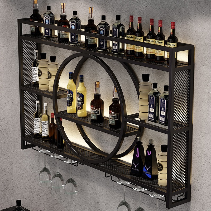 Bar wine rack wall-mounted win - Home Bar Stand 评论和价格
