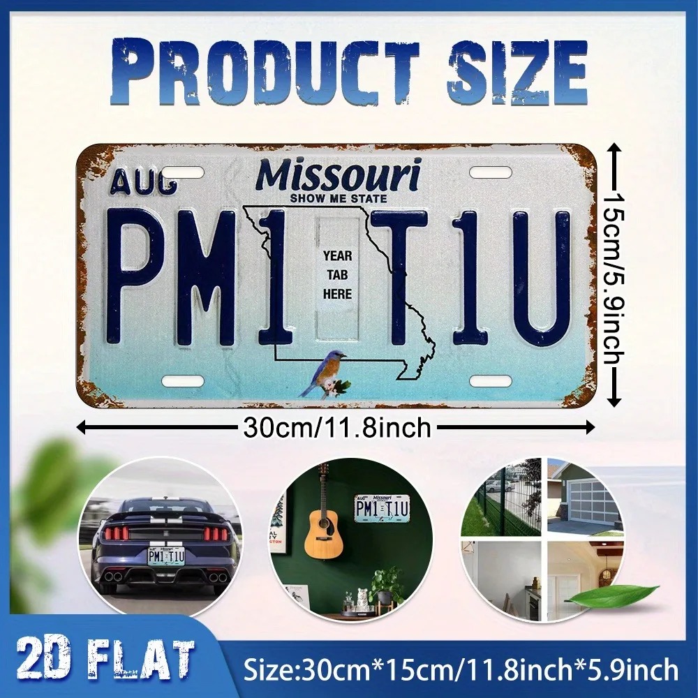 2D Flat Retro Missouri Blue Bi - Home Bar Signs 评论和价格