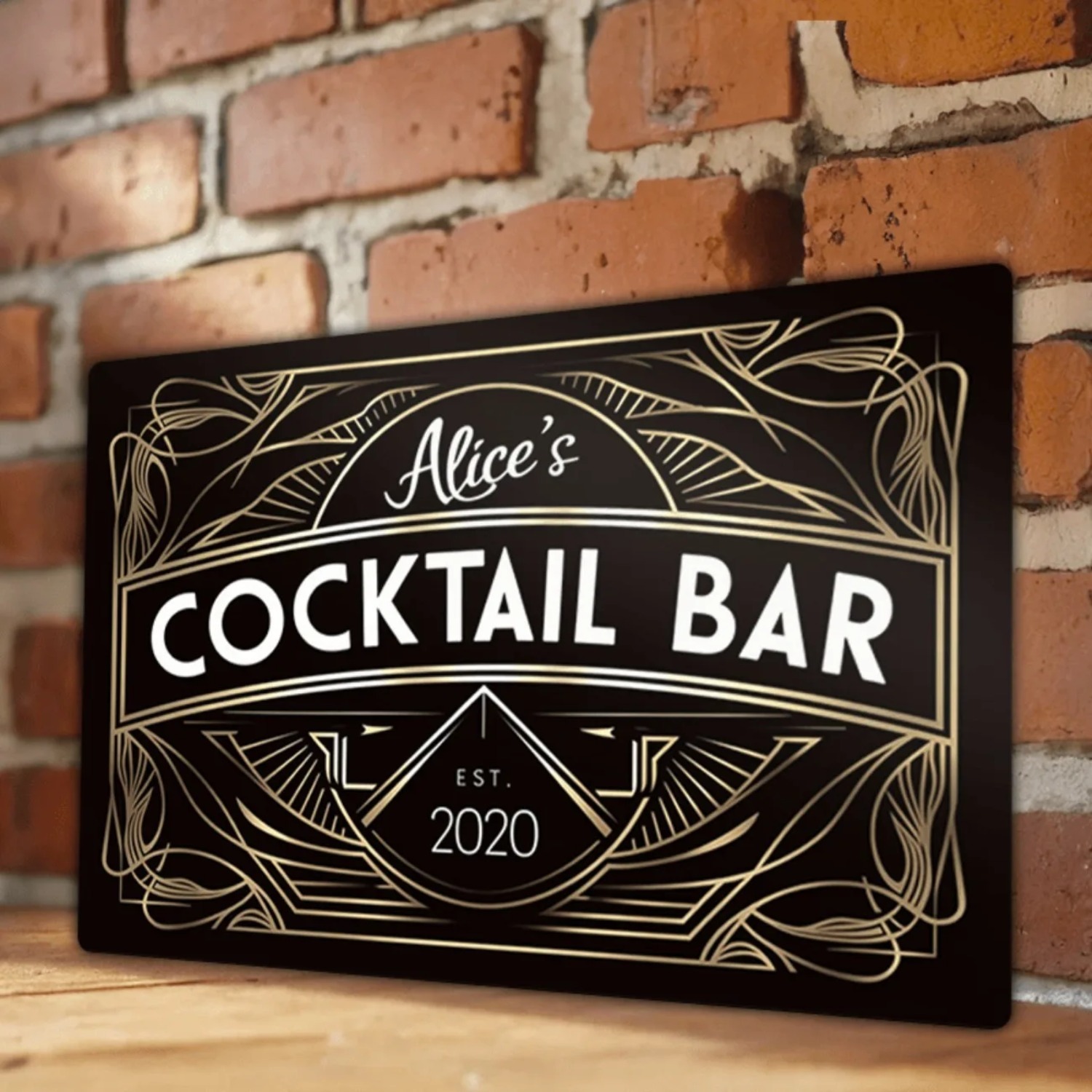 Personalized Art Deco Metal Wa - Home Bar Signs 评论和价格
