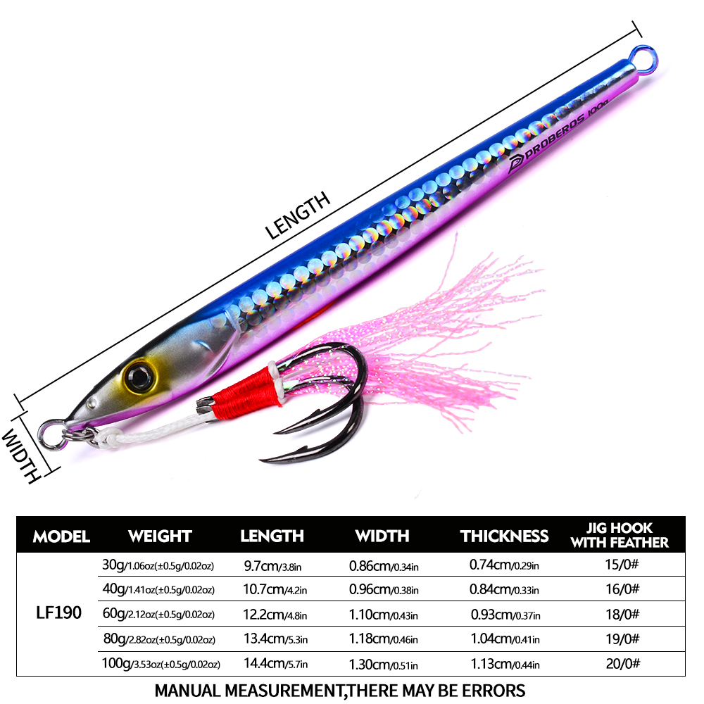 PROBEROS 30-100g Fast Sinking  - Jigger Double Sided 评论和价格