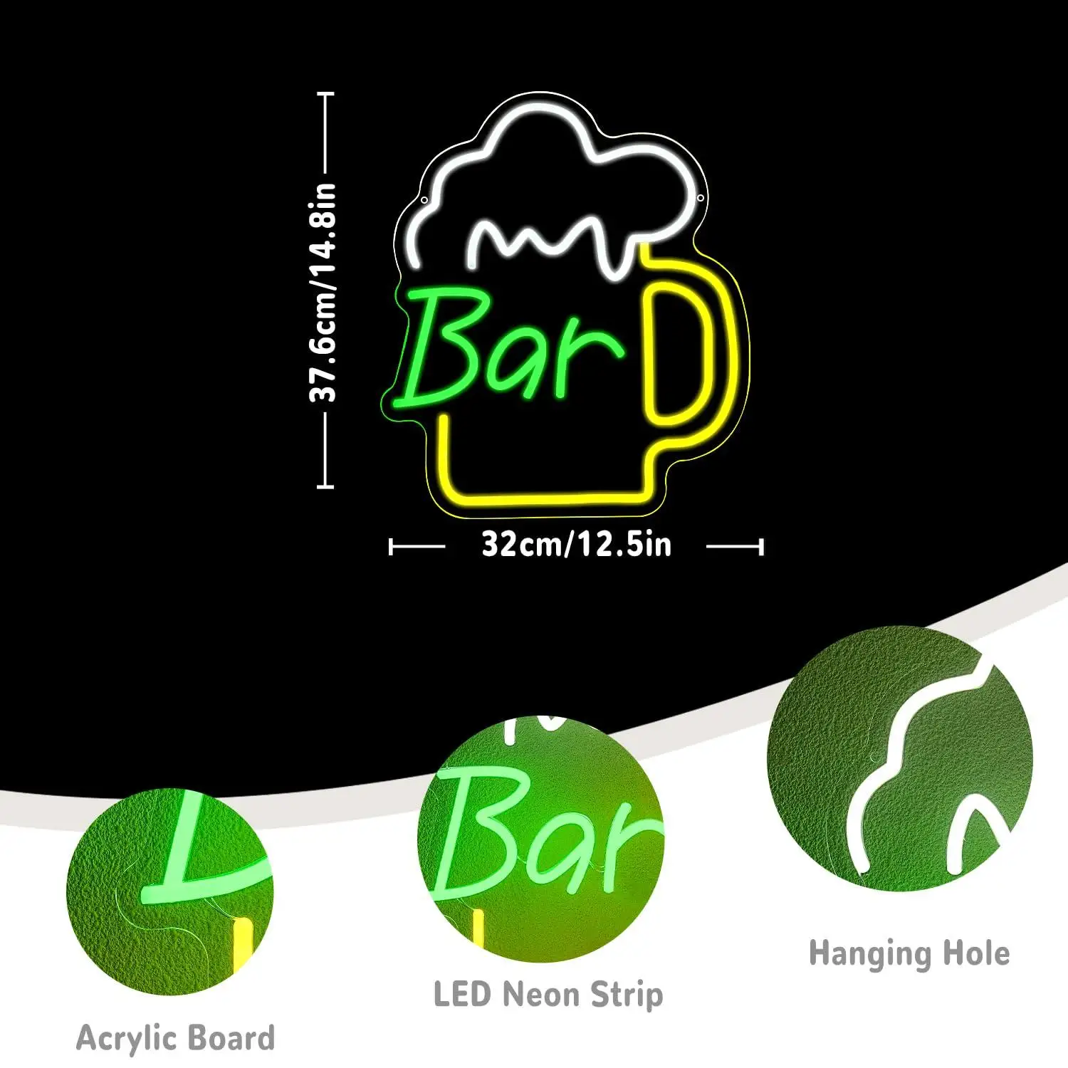 Beer Bar Neon Sign USB Dimmabl - Home Bar Signs 评论和价格