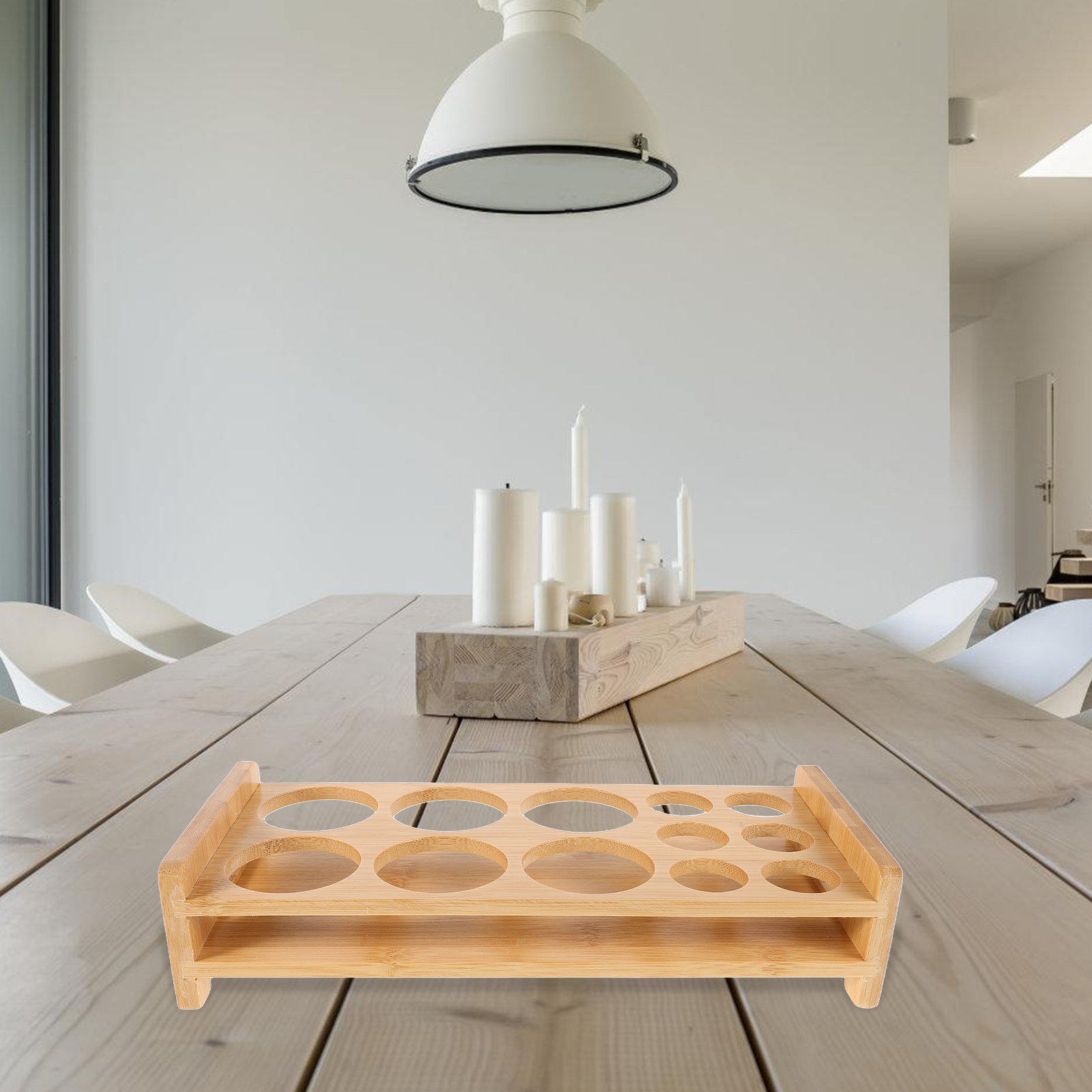 Bamboo Shot Glass Holder Premi - Home Bar Stand 评论和价格