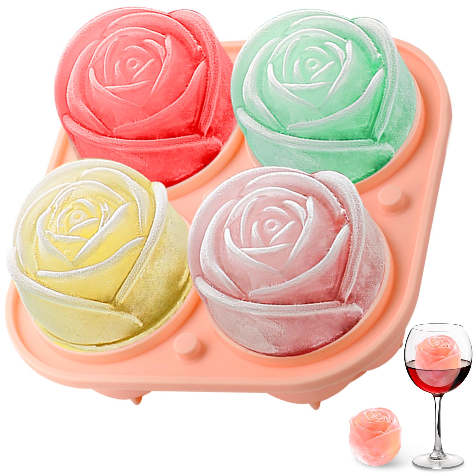 3D Rose Silicone Ice Molds 4-H - Ice Mold Sphere 评论和价格