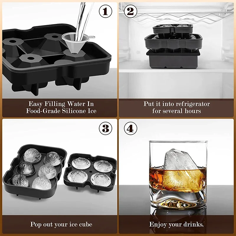 Large Ice Cube Trays Silicone  - Ice Mold Sphere 评论和价格